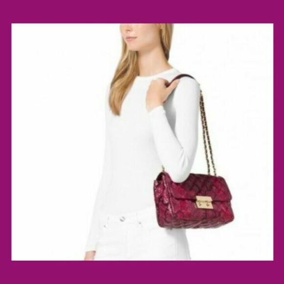 MICAHEL Michael Kors RETAIL Fucshia Snakeskin Crossbody - Picture 13 of 16